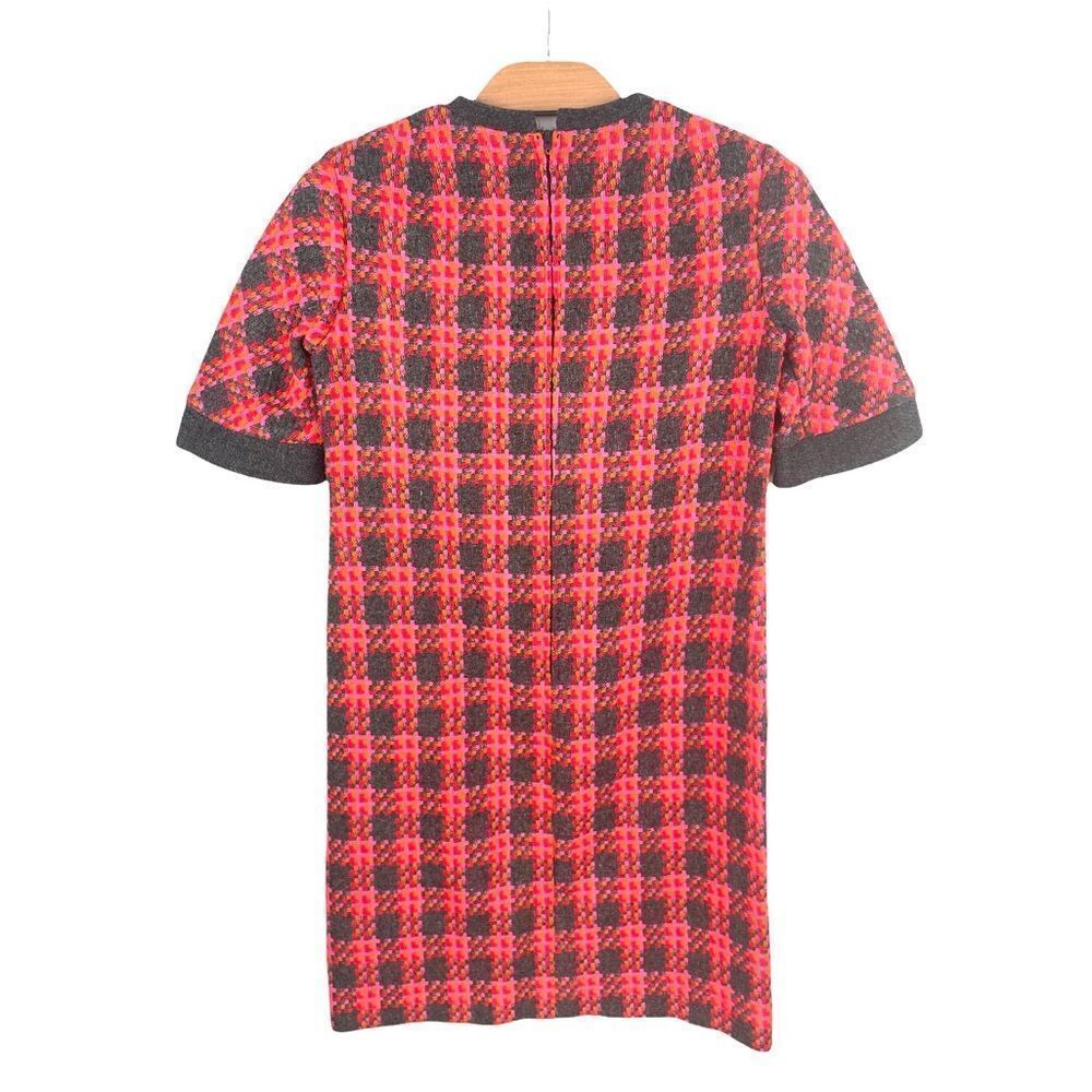 Vintage Pink Wool Houndstooth Short Sleeved Dress Size S/M - Picture 3 of 6